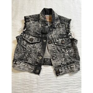 Levi's Vintage 80's Little Levi's Black Tab Acid Wash Black Denim Vest 2 Yr